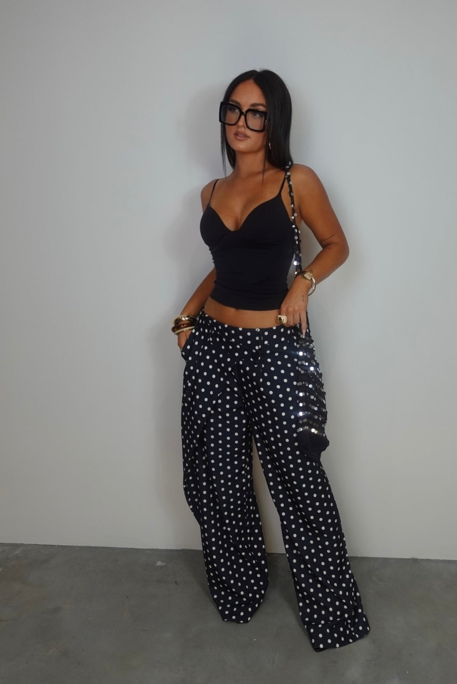Pantalon à pois - noir