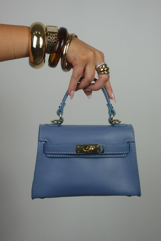 Sac en cuir H - bleu jean