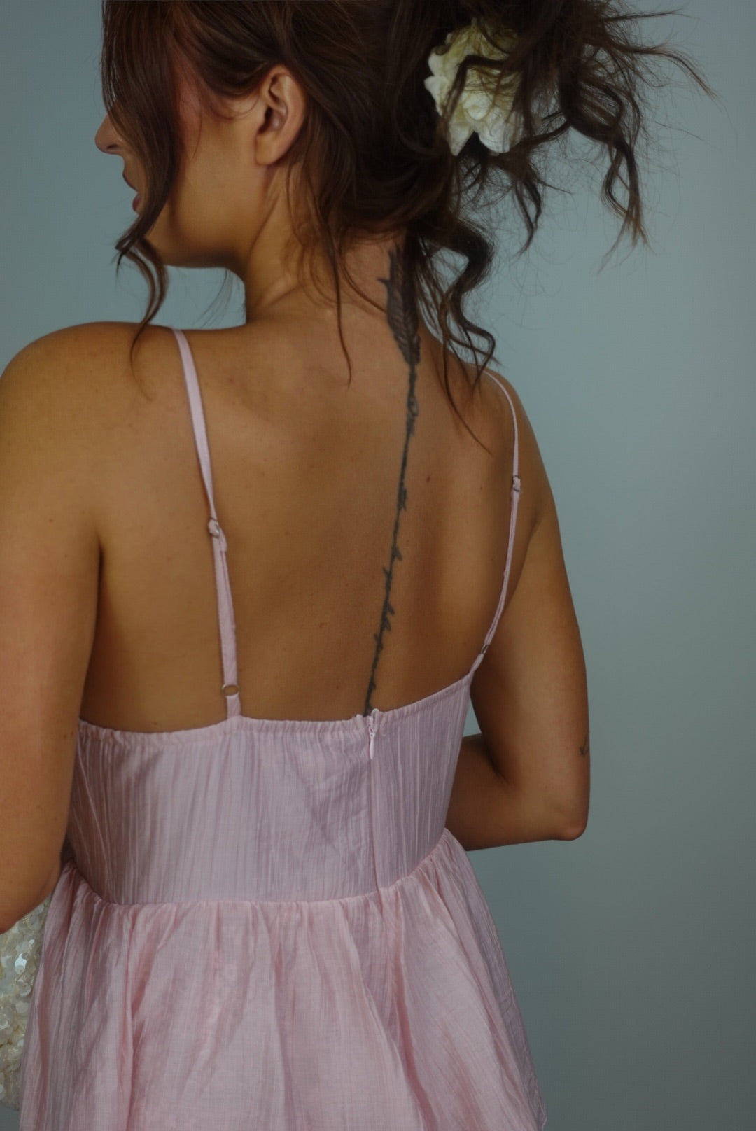 Robe longue bohème dentelle - rose