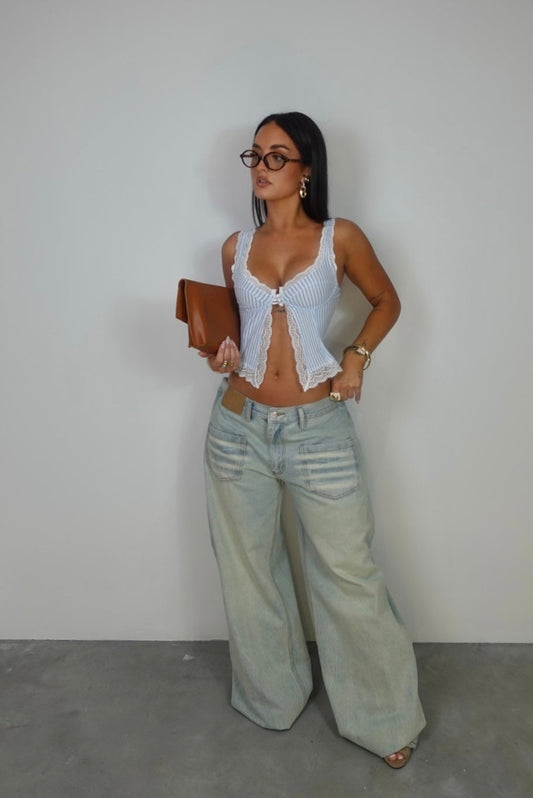 Jean taille basse - double attaches